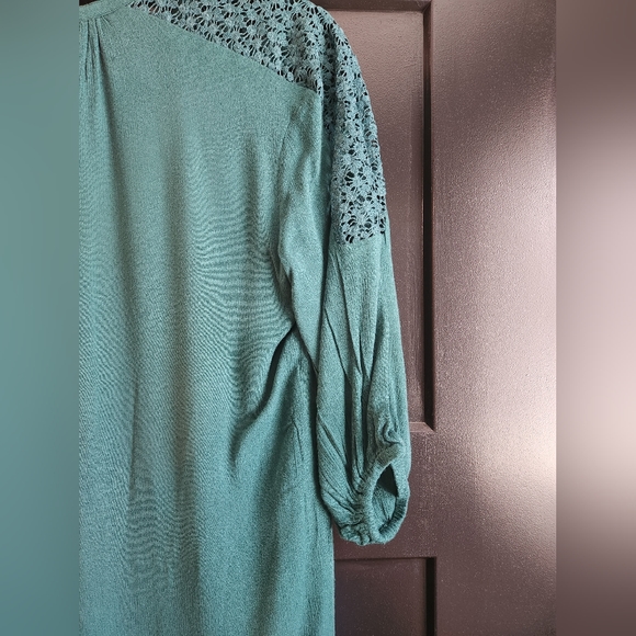 Saks Fifth Avenue Alexia Admore Green Dress Sz S mini midi classic boho lace - Picture 6 of 8